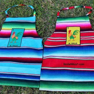 Mexican Loteria Sarape El Gallo 1 Apron Rooster